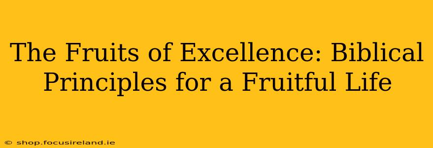 The Fruits of Excellence: Biblical Principles for a Fruitful Life