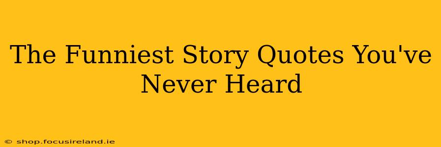 The Funniest Story Quotes You've Never Heard