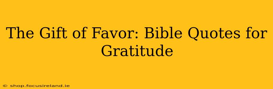 The Gift of Favor: Bible Quotes for Gratitude