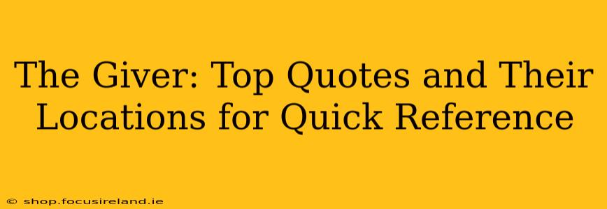 The Giver: Top Quotes and Their Locations for Quick Reference
