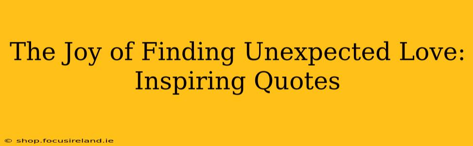 The Joy of Finding Unexpected Love: Inspiring Quotes