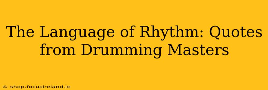 The Language of Rhythm: Quotes from Drumming Masters