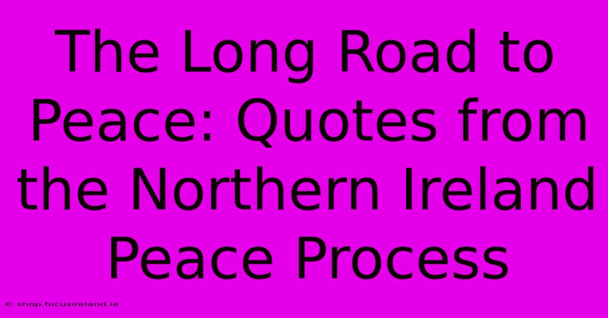 The Long Road To Peace: Quotes From The Northern Ireland Peace Process