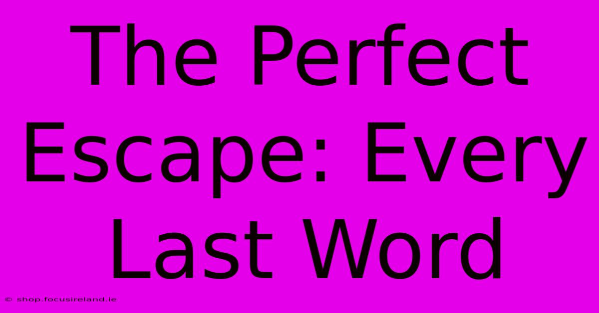 The Perfect Escape: Every Last Word