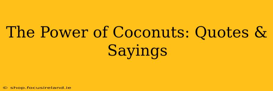 The Power of Coconuts: Quotes & Sayings