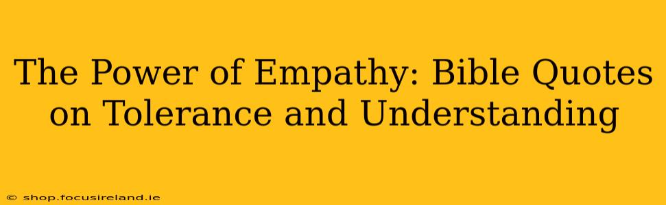 The Power of Empathy: Bible Quotes on Tolerance and Understanding