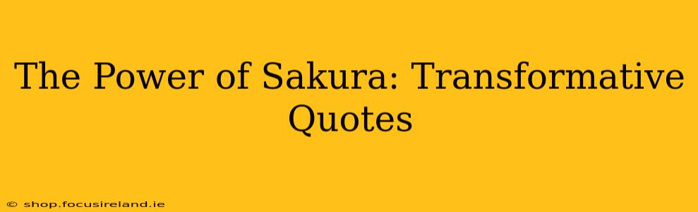 The Power of Sakura: Transformative Quotes