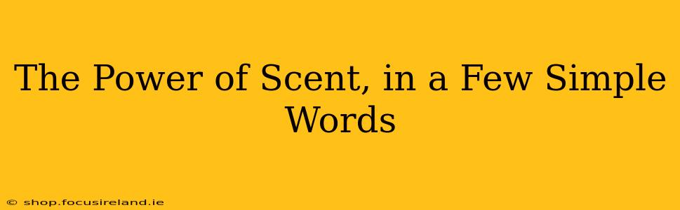The Power of Scent, in a Few Simple Words