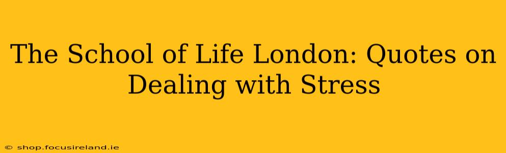 The School of Life London: Quotes on Dealing with Stress