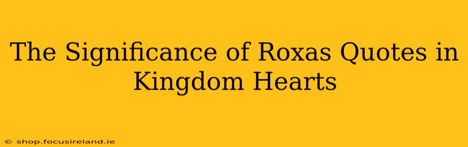 The Significance of Roxas Quotes in Kingdom Hearts