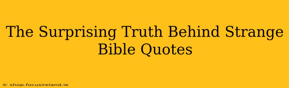 The Surprising Truth Behind Strange Bible Quotes