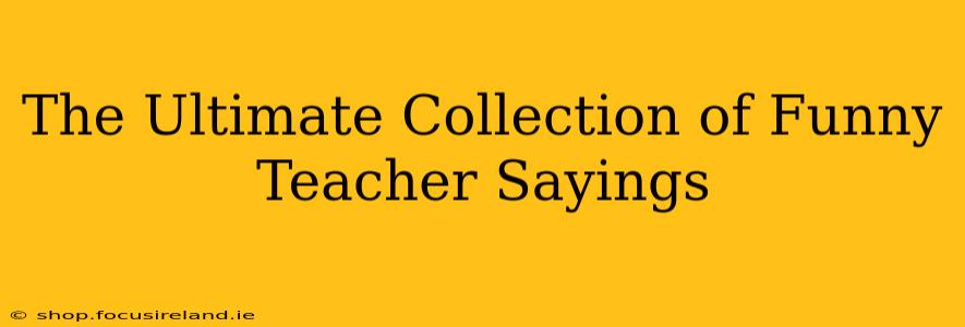 The Ultimate Collection of Funny Teacher Sayings