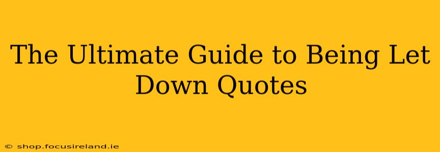 The Ultimate Guide to Being Let Down Quotes