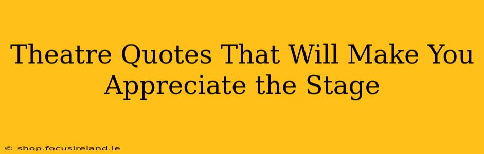Theatre Quotes That Will Make You Appreciate the Stage