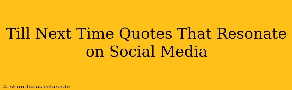 Till Next Time Quotes That Resonate on Social Media