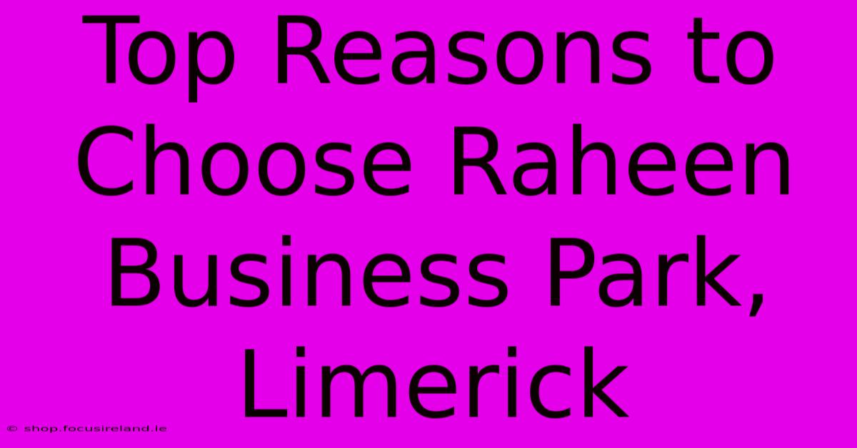 Top Reasons To Choose Raheen Business Park, Limerick