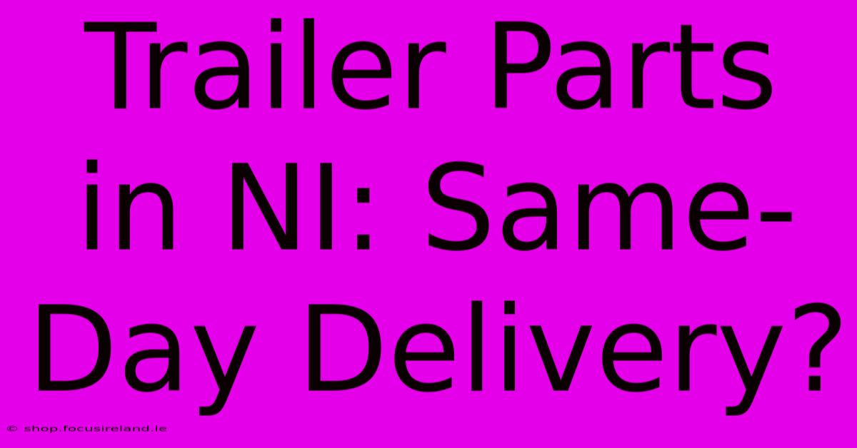 Trailer Parts In NI: Same-Day Delivery?