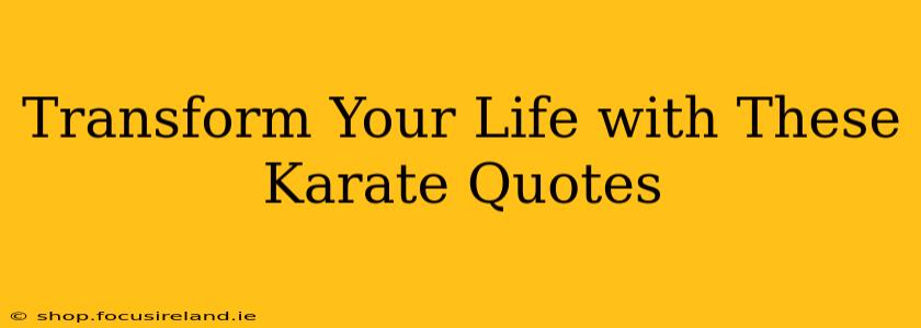Transform Your Life with These Karate Quotes