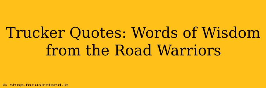 Trucker Quotes: Words of Wisdom from the Road Warriors
