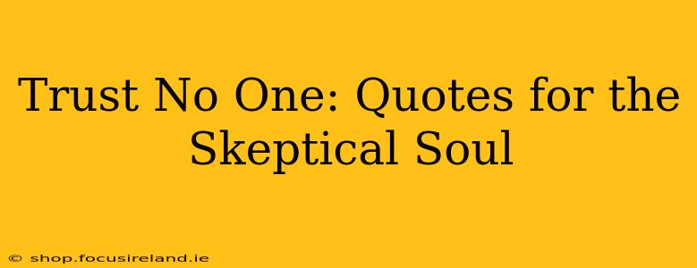 Trust No One: Quotes for the Skeptical Soul