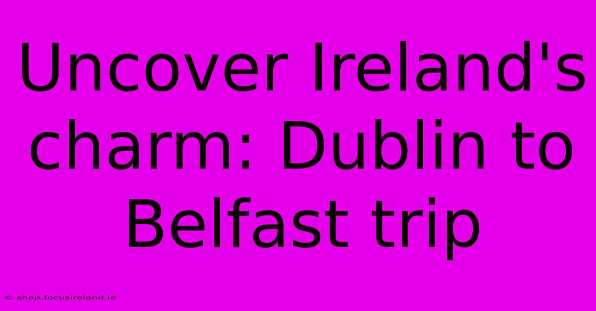 Uncover Ireland's Charm: Dublin To Belfast Trip