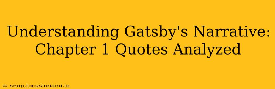 Understanding Gatsby's Narrative: Chapter 1 Quotes Analyzed
