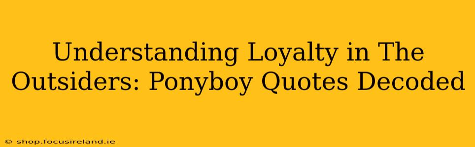 Understanding Loyalty in The Outsiders: Ponyboy Quotes Decoded