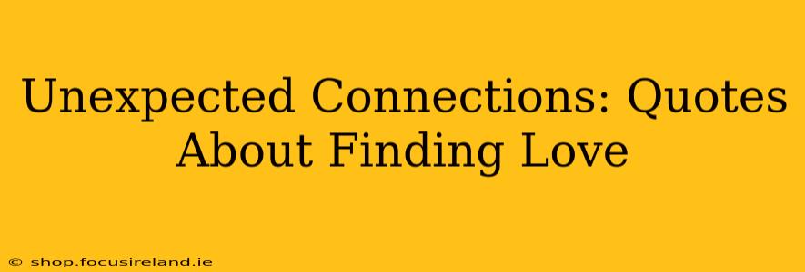 Unexpected Connections: Quotes About Finding Love