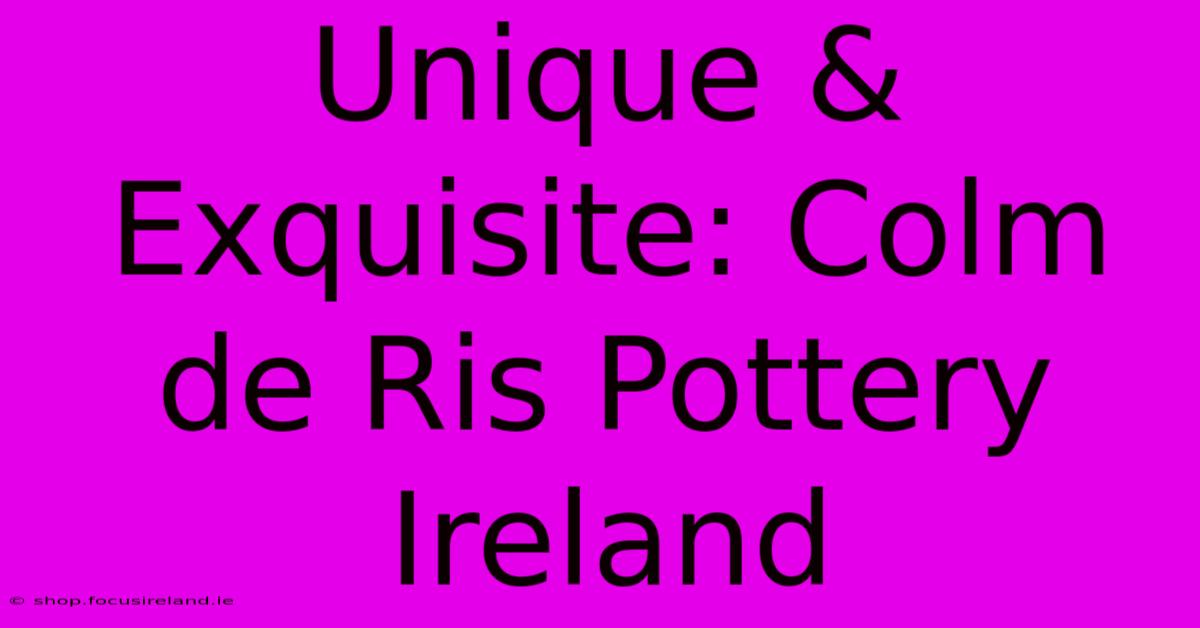 Unique & Exquisite: Colm De Ris Pottery Ireland