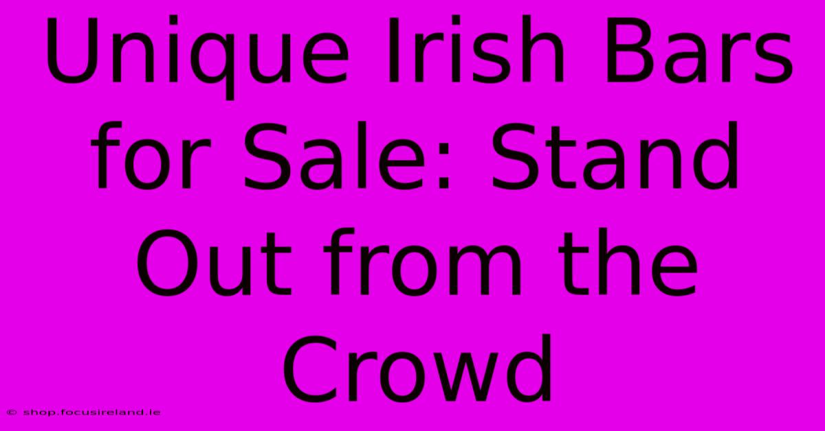 Unique Irish Bars For Sale: Stand Out From The Crowd