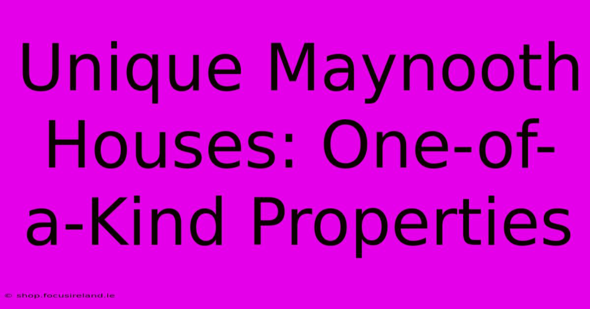 Unique Maynooth Houses: One-of-a-Kind Properties