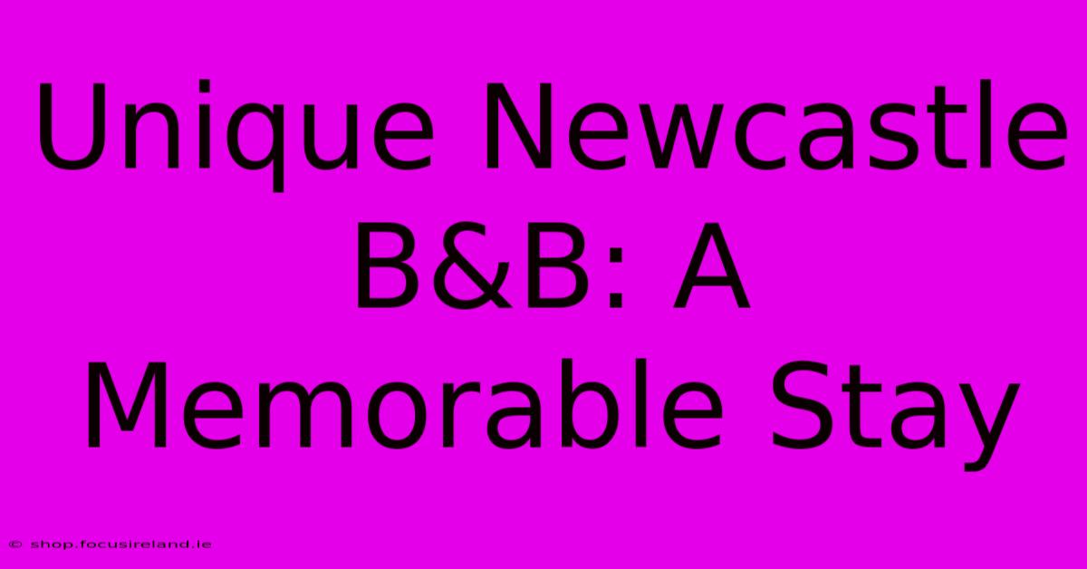 Unique Newcastle B&B: A Memorable Stay