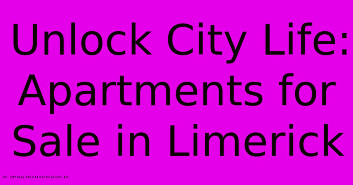 Unlock City Life: Apartments For Sale In Limerick