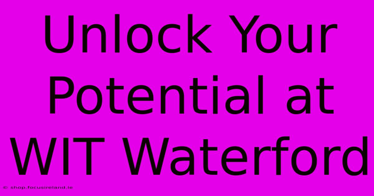 Unlock Your Potential At WIT Waterford