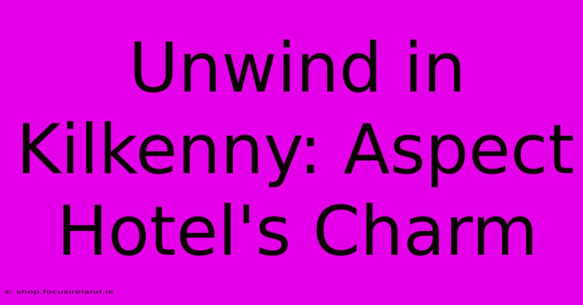 Unwind In Kilkenny: Aspect Hotel's Charm