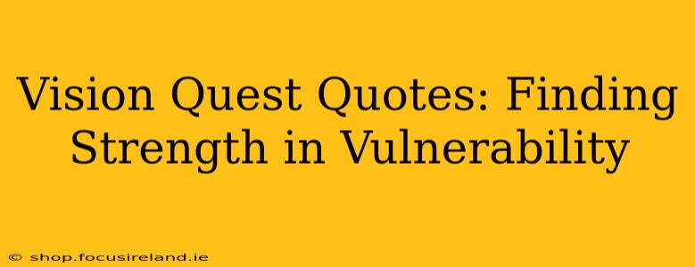 Vision Quest Quotes: Finding Strength in Vulnerability