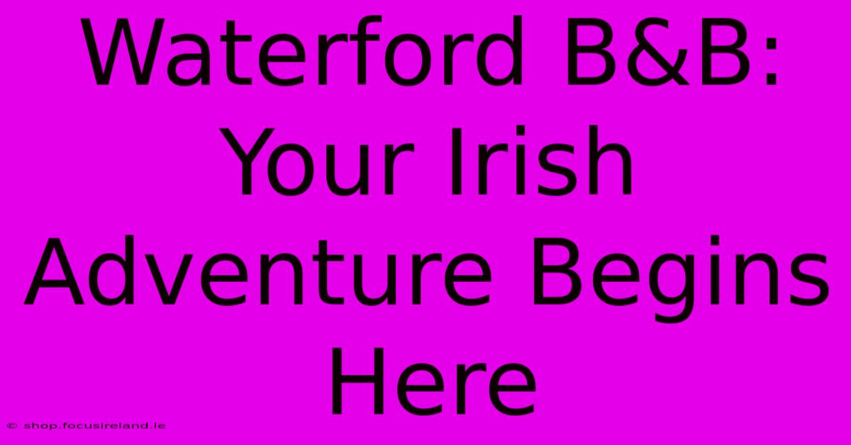 Waterford B&B:  Your Irish Adventure Begins Here