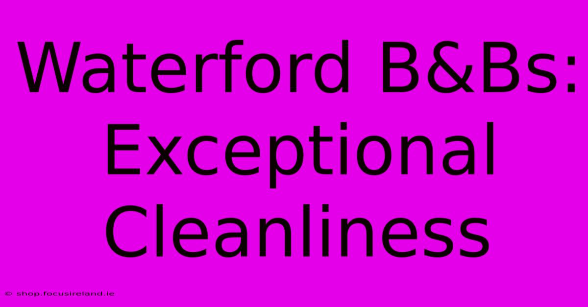 Waterford B&Bs:  Exceptional Cleanliness