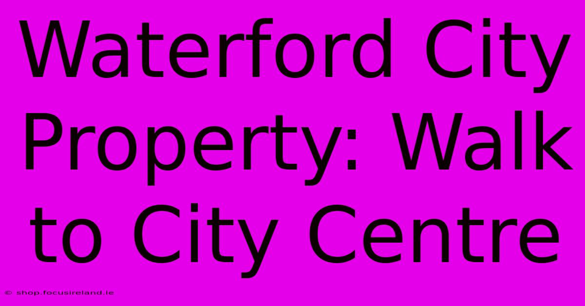 Waterford City Property: Walk To City Centre