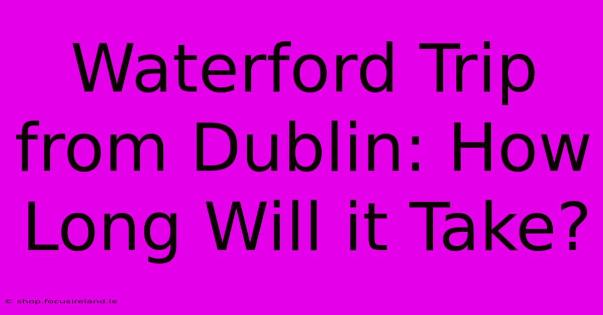 Waterford Trip From Dublin: How Long Will It Take?