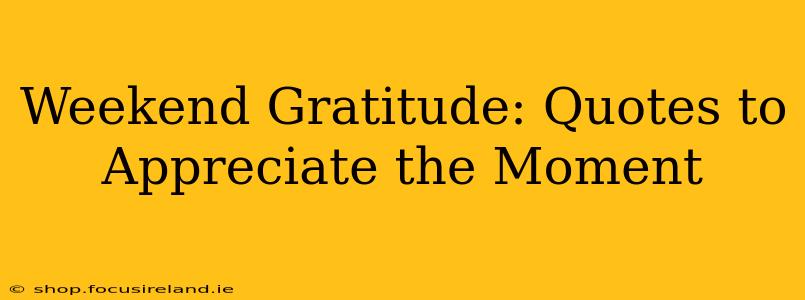 Weekend Gratitude: Quotes to Appreciate the Moment