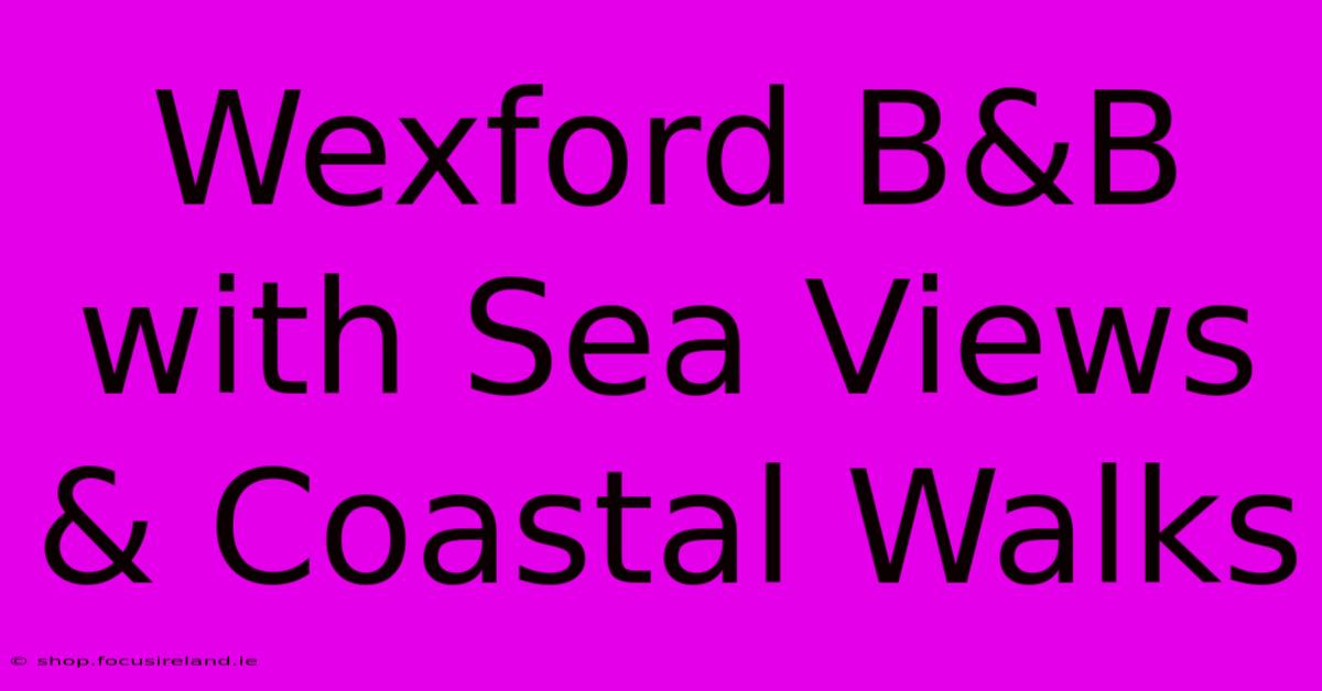 Wexford B&B With Sea Views & Coastal Walks