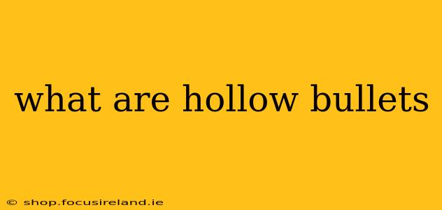 what are hollow bullets