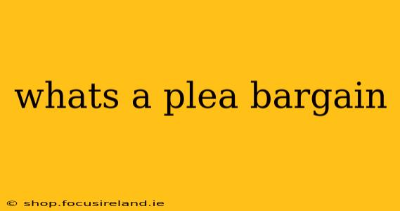 whats a plea bargain