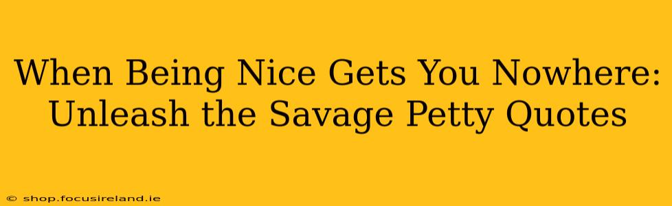 When Being Nice Gets You Nowhere: Unleash the Savage Petty Quotes