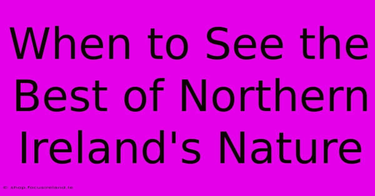 When To See The Best Of Northern Ireland's Nature