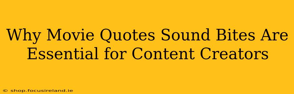 Why Movie Quotes Sound Bites Are Essential for Content Creators