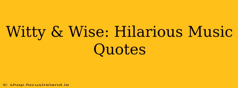 Witty & Wise: Hilarious Music Quotes