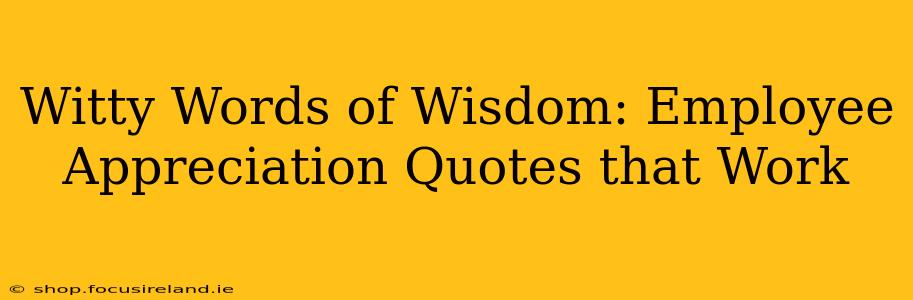 Witty Words of Wisdom: Employee Appreciation Quotes that Work