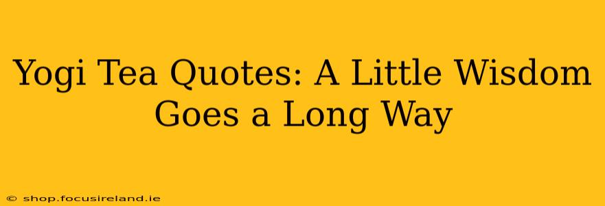 Yogi Tea Quotes: A Little Wisdom Goes a Long Way